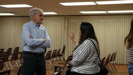 Assemblymember Bennett conversing with Bev Dransfeldt, Board Chair of Pleasant Valley Recreation & Parks District