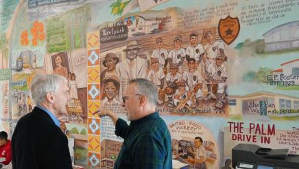 Asm. Bennett speaks with Jeffrey Lambert, Executive Director of Housing Authority of the City of San Buenaventura