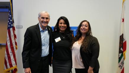 Assemblymember Bennett (left) poses for a group photo.
