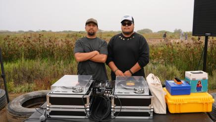 Rafael Ochoa (left) poses with DJ Samurai Eddy (right) 